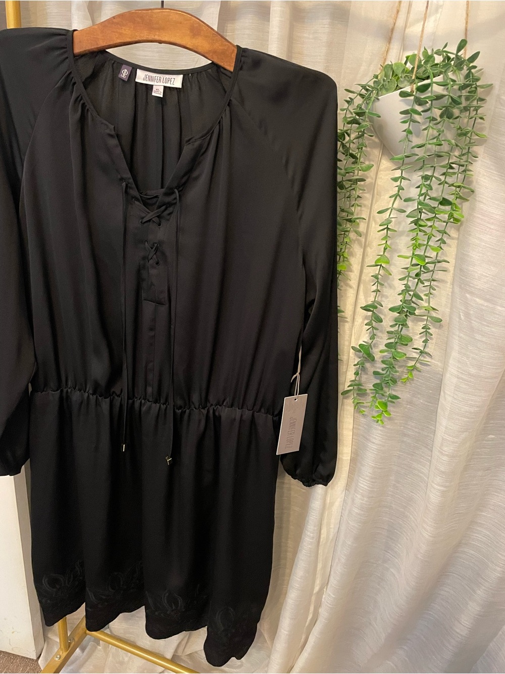 NWT Jennifer Lopez Black Long Sleeve Dress